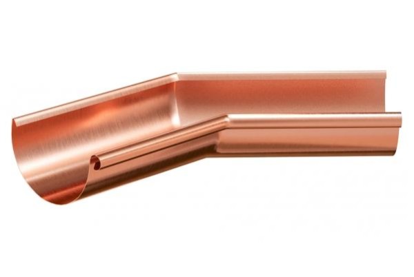 Водосток Aquasistem, система 125x90 - Угол желоба внутренний медный 135° купить в Каменск-Шахтинском