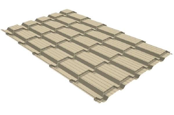 Металлочерепица GL квадро профи 0,45 PE RAL 1015 светлая слоновая кость купить в Каменск-Шахтинском