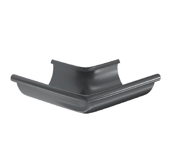 Водосток Aquasistem, система 125x90 -  Угол желоба, наружный 90° RAL 7024 Тёмно-серый купить в Каменск-Шахтинском