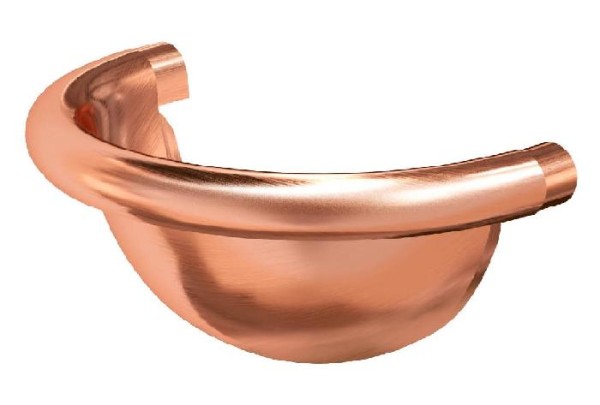 Водосток Aquasistem, система 125x90 - Заглушка желоба полукруглая медная d125мм купить в Каменск-Шахтинском