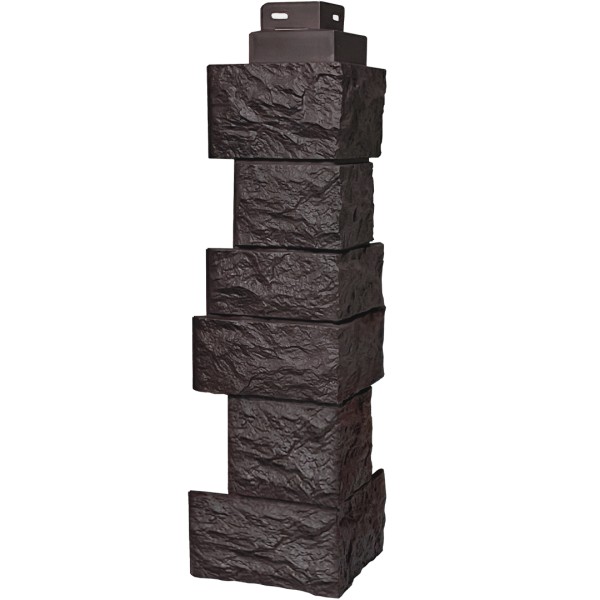 Цокольный сайдинг FineBer – Серия “Дикий камень”, Угол наружный, Коричневый купить в Каменск-Шахтинском