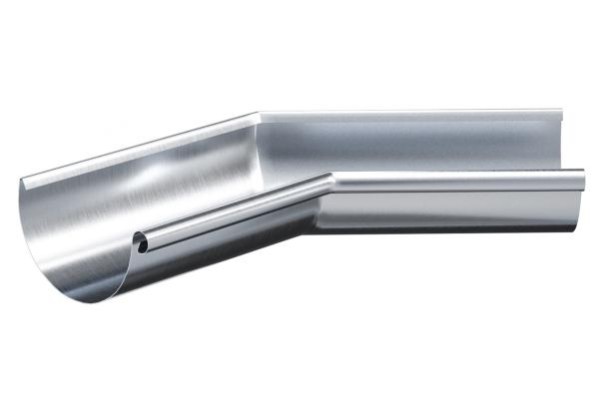 Водосток Aquasistem, Система 125x90 - Угол желоба внутренний  оцинковка 135° купить в Каменск-Шахтинском