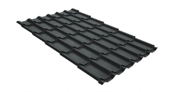 Металлочерепица классик GL 0,5 GreenCoat Pural Matt RR 23 темно-серый (RAL 7024 мокрый асфальт) купить в Каменск-Шахтинском