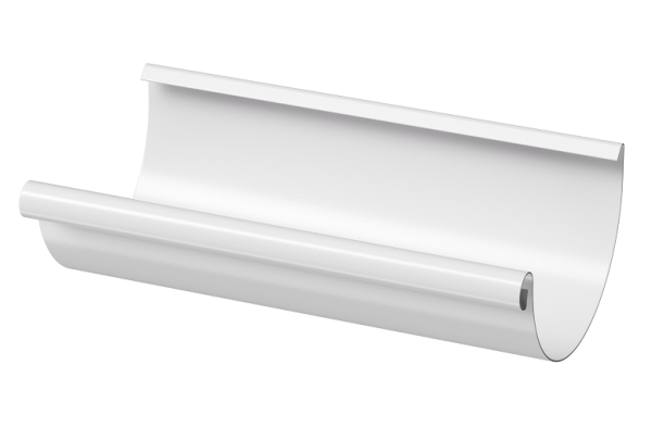 Желоб полукруглый D125 3 м Döcke STAL PREMIUM Пломбир, (RAL 9010) купить в Каменск-Шахтинском