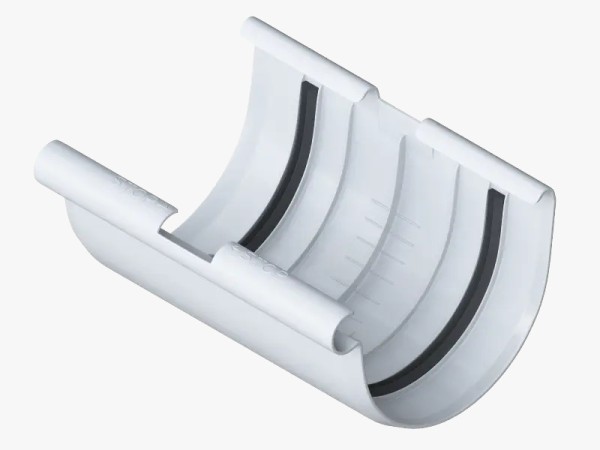 Водосток Альта-Профиль ПВХ – Соединитель желоба (белый) купить в Каменск-Шахтинском