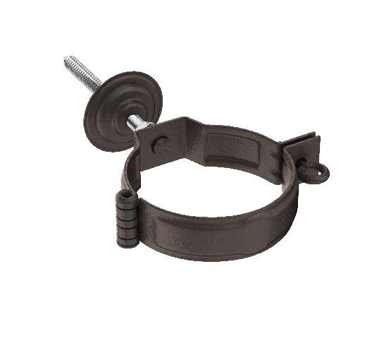 Водосток Aquasistem, Система 150/100 - Декоративный хомут трубы под метиз с комплектом крепления RR 32 Тёмно-коричневый matt купить в Каменск-Шахтинском