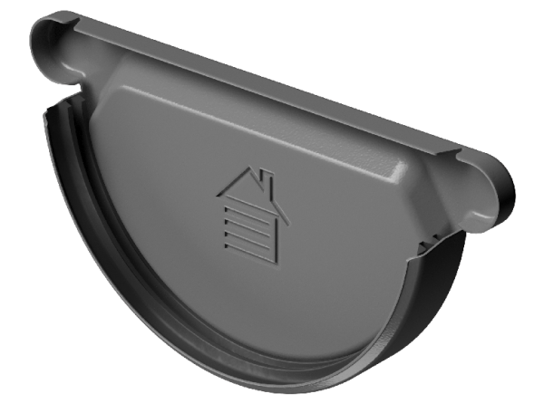 Заглушка желоба D125 Döcke STAL PREMIUM Графит, (RAL 7024) купить в Каменск-Шахтинском