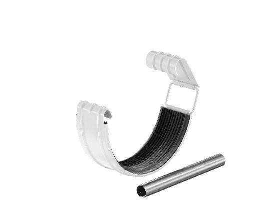 Водосток Aquasistem, система 150x100 - Соединитель желоба с резиновым уплотнителем RR 20 Мраморно-белый купить в Каменск-Шахтинском