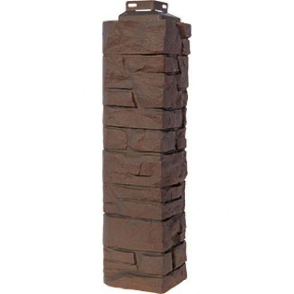 Цокольный сайдинг FineBer – Серия “Скала”, Угол наружный Желто-коричневый купить в Каменск-Шахтинском