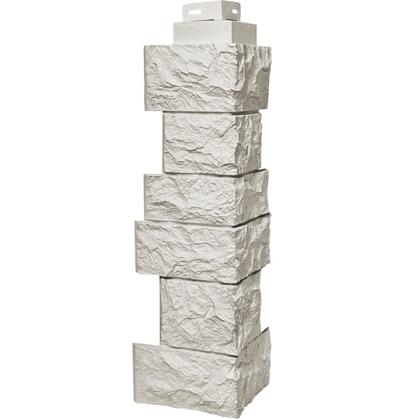 Цокольный сайдинг FineBer – Серия “Дикий камень”, Угол наружный, Жемчуг купить в Каменск-Шахтинском