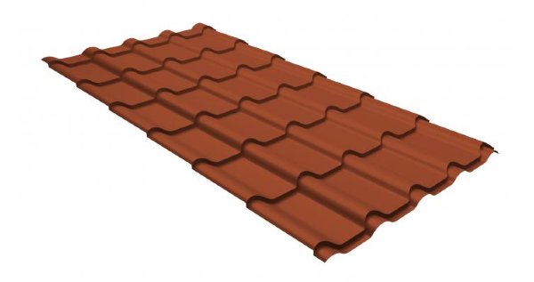 Металлочерепица камея GL 0,5 GreenCoat Pural RR 750 кирпично-красный (RAL 8004 терракота) купить в Каменск-Шахтинском