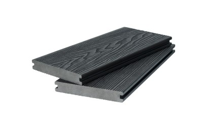 Доска террасная 3D фактура дерева POLIVAN GROUP двухсторонняя полнотелая SINGARAJA чёрный
