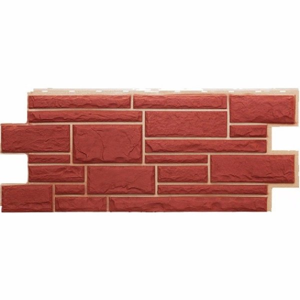 Фасадная панель Техоснастка, Камень Дикий, Красный купить в Каменск-Шахтинском