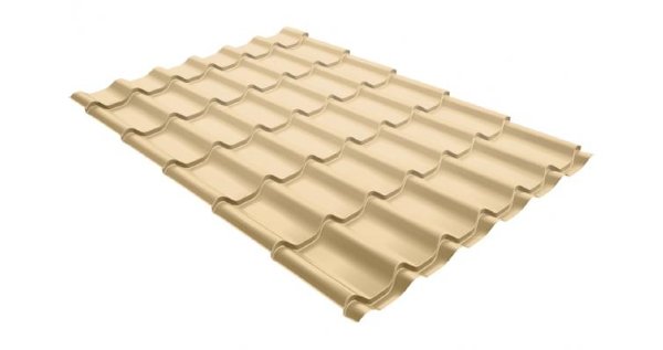 Металлочерепица модерн 0,45 PE RAL 1014 слоновая кость купить в Каменск-Шахтинском