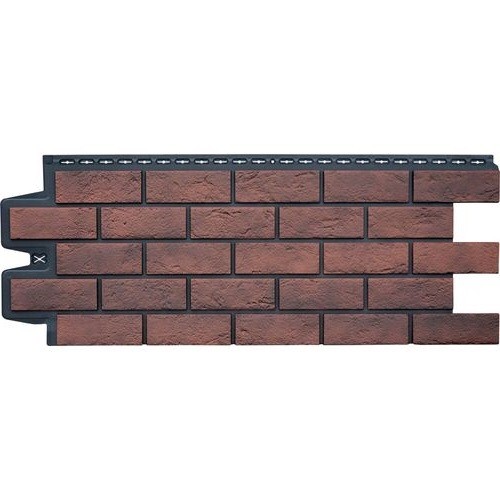 Фасадная панель Grand Line Состаренный кирпич Элит кофе (жжёный), ШОВ черный купить в Каменск-Шахтинском