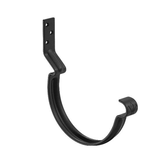 Водосток Aquasistem, система 125x90 - Крюк крепления желоба короткий RAL 9005 Чёрный купить в Каменск-Шахтинском