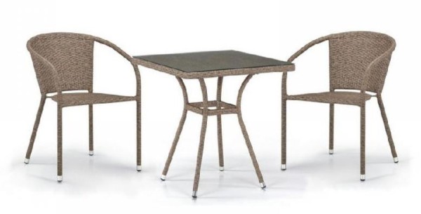 Комплект плетеной мебели AFINA из иск. ротанга T282BNT/Y137C-W56 Light Brown 2Pcs купить в Каменск-Шахтинском