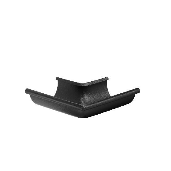 Водосток Aquasistem, система 125x90 - Угол желоба, наружный 90° RAL 9005 Чёрный купить в Каменск-Шахтинском