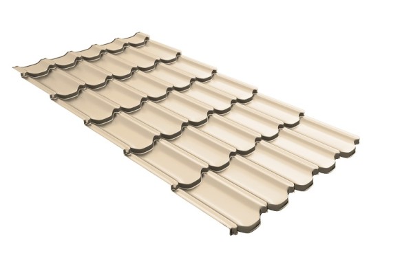 Металлочерепица квинта плюс с 3D резом 0,5 Satin RAL 1015 светлая слоновая кость купить в Каменск-Шахтинском