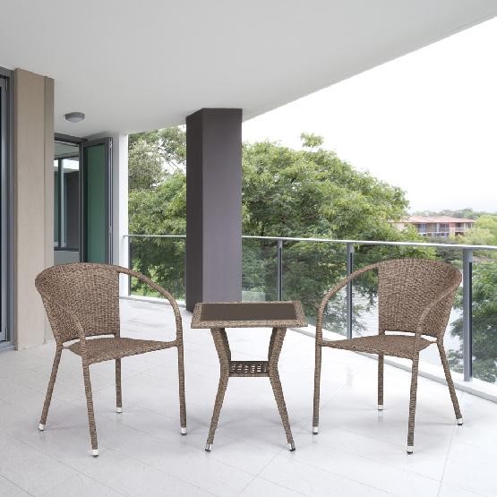 Комплект плетеной мебели AFINA из иск. ротанга T25B/Y137C-W56 Light Brown 2Pcs купить в Каменск-Шахтинском