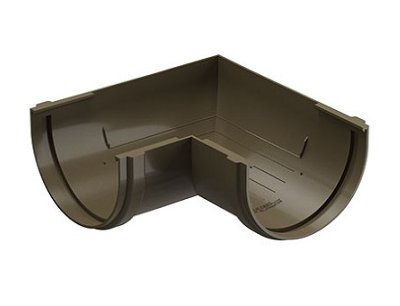 Угол желоба 90˚ Docke Premium ПВХ - Каштан