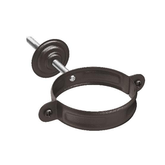 Водосток Aquasistem, Система 125x90 - Хомут для крепления трубы RR 32 Тёмно-коричневый matt купить в Каменск-Шахтинском