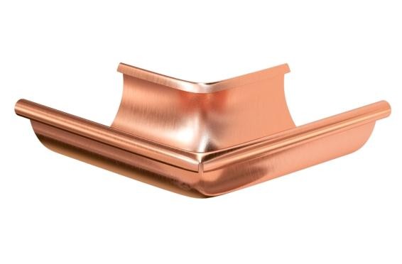 Водосток Aquasistem, система 150/100 - Угол желоба наружный медный 90° купить в Каменск-Шахтинском