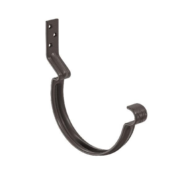 Водосток Aquasistem, система 125x90 - Крюк крепления желоба короткий RR 32 Тёмно-Коричневый купить в Каменск-Шахтинском